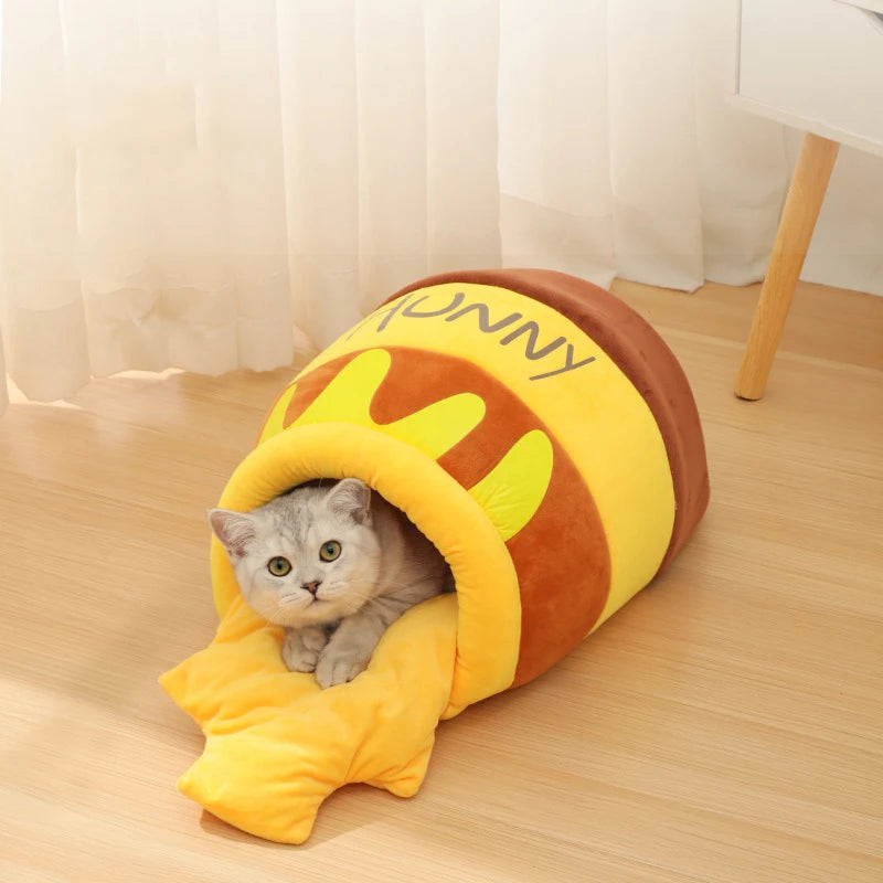 Cute Honey Jar Cat Bed